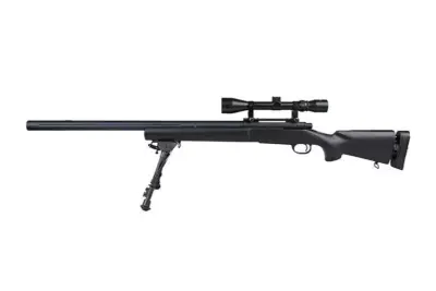 Replika karabinu snajperskiego SW-04J Army z lunetą i dwójnogiem (Upgraded) - czarna - obrazek 2
