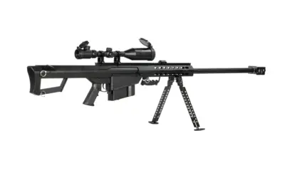 Replika karabinu wyborowego Barret® M82 z Lunetą i dwójnogiem - czarna - obrazek 3