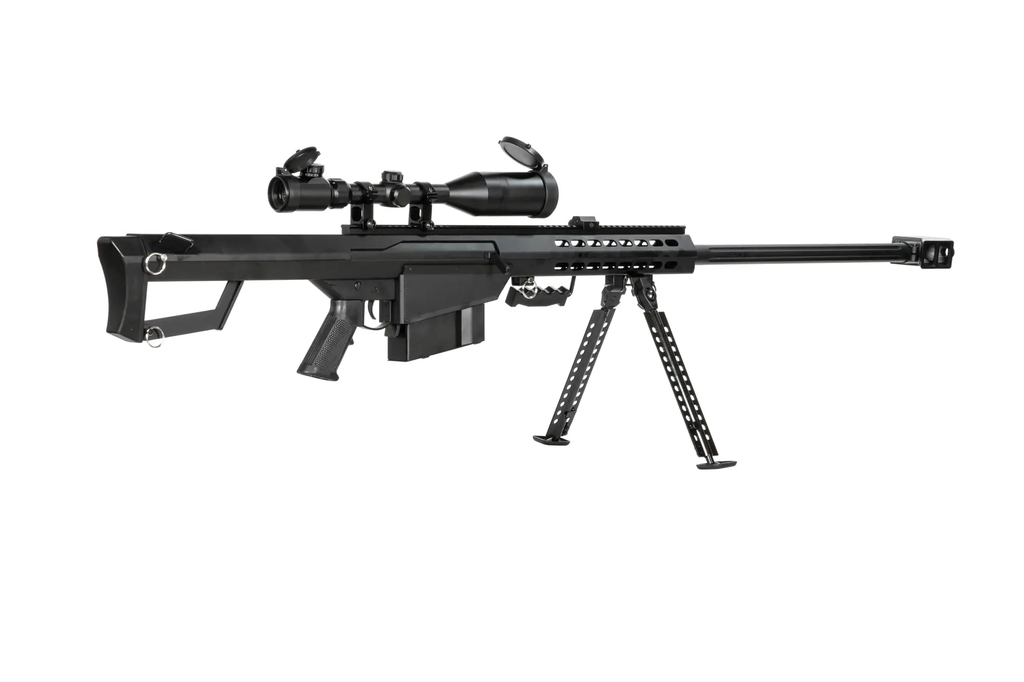 Replika karabinu wyborowego Barret® M82 z Lunetą i dwójnogiem - czarna OD-G-SWL-01-001309-00 asgbox.pl Replika karabinu wyborowego Barret® M82 z Lunetą i dwójnogiem - czarna - obrazek 3