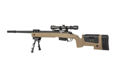 Replika karabinu wyborowego SA-S03 CORE™ High Velocity z lunetą i dwójnogiem - tan - obrazek 5