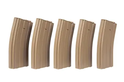 Zestaw 5 magazynków real-cap 30 kulek do M4/M16 - tan - obrazek 2