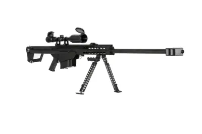 Replika karabinu wyborowego Barret® M82 z Lunetą i dwójnogiem - czarna - obrazek 4