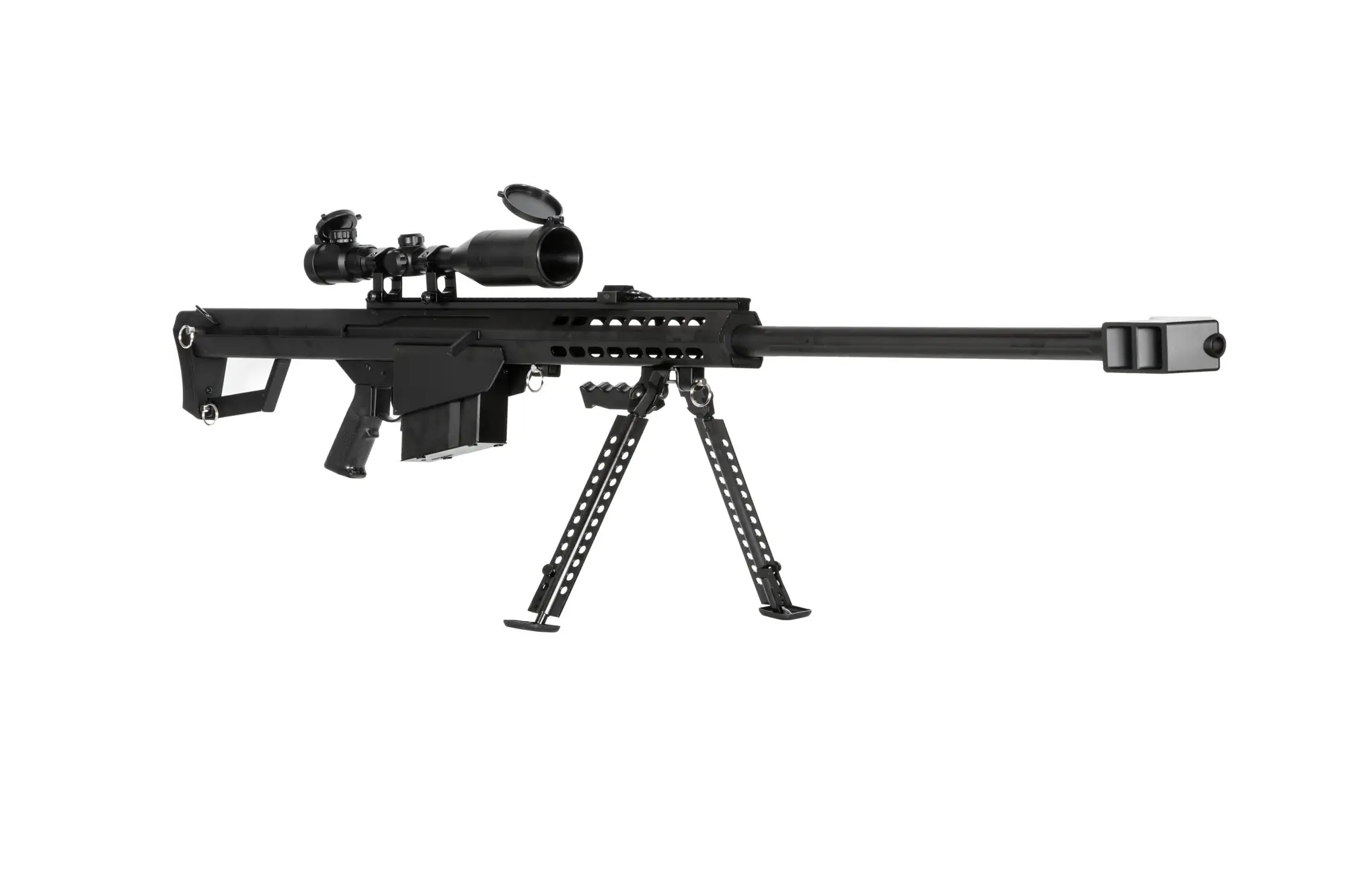 Replika karabinu wyborowego Barret® M82 z Lunetą i dwójnogiem - czarna OD-G-SWL-01-001309-00 asgbox.pl Replika karabinu wyborowego Barret® M82 z Lunetą i dwójnogiem - czarna - obrazek 4