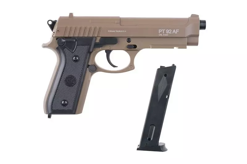 Replika sprężynowa pistoletu TAURUS PT92 - tan CYB-03-019930-00 asgbox.pl Replika sprężynowa pistoletu TAURUS PT92 - tan - obrazek 3
