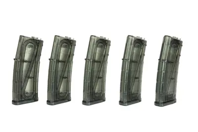 Zestaw 5 magazynków mid-cap 130 kulek do replik M4/M16 - przezroczysty - obrazek 2