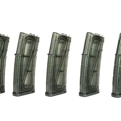Alternative view of Zestaw 5 magazynków mid-cap 130 kulek do replik M4/M16 - przezroczysty