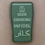asgbox.pl - Naszywka 3D - Beer drinking infidel - Olive