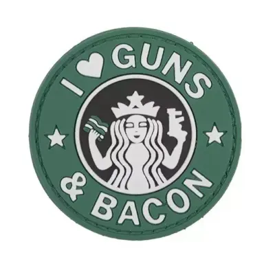 asgbox.pl - Naszywka 3D - Guns And Bacon - zielona