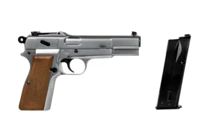 Replika pistoletu Browning Hi Power MK III - Srebrny - obrazek 3