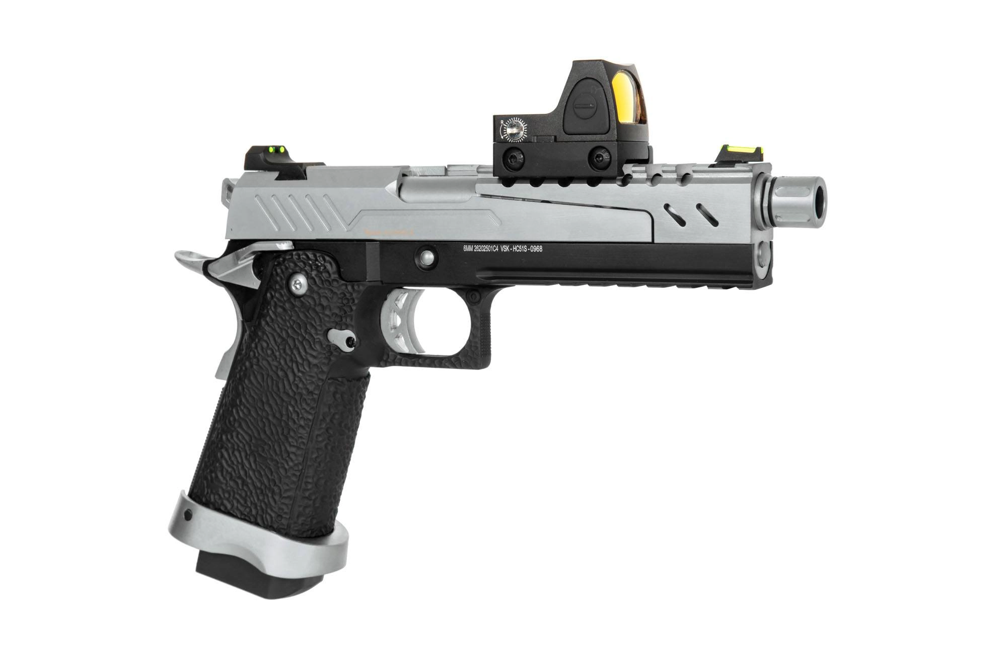 Replika pistoletu Hi-capa 5.1 Split Slide - czarna / chrom (z celownikiem BDS) OD-G-VRK-02-030339-00 asgbox.pl Replika pistoletu Hi-capa 5.1 Split Slide - czarna / chrom (z celownikiem BDS) - obrazek 4