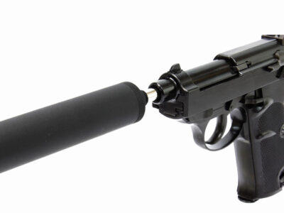 WE GBB Pistol P38K (P010S) with Silencer - Black - obrazek 6