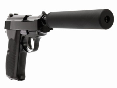 WE GBB Pistol P38K (P010S) with Silencer - Black - obrazek 7