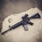 Replika lunety ACOG 4X32C (z podświetleniem światłowodowym i celownikiem RMR) - tan - obrazek 3