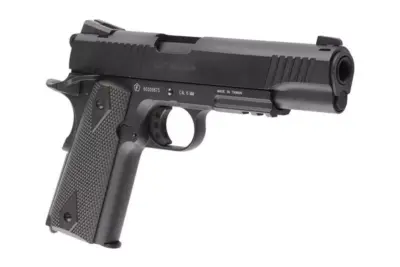 Replika pistoletu COLT 1911 Rail gun ® CO2 Black Matt 6 mm GBB - czarna - obrazek 4