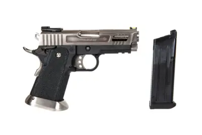 Replika pistoletu Hi-Capa 3.8 Force "Velociraptor" (Full Auto) - srebrna - obrazek 2