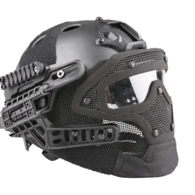 asgbox.pl - Replika kasku FAST PJ G4 System z osłoną twarzy - czarny