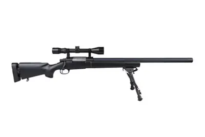 Replika karabinu snajperskiego SW-04J Army (z lunetą i dwójnogiem) - czarna - obrazek 2