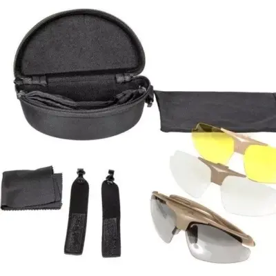 asgbox.pl - Okulary taktyczne - zestaw - tan