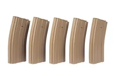 Zestaw 5 magazynków real-cap 30 kulek do M4/M16 - tan - obrazek 3