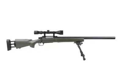 Replika karabinu snajperskiego SW-04J Army (z lunetą i dwójnogiem) - oliwkowa - obrazek 4