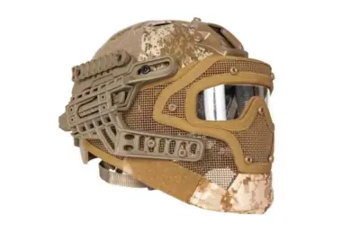 Replika kasku FAST PJ G4 System z osłoną twarzy - Desert - obrazek 2