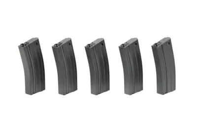 Zestaw 5 magazynków mid-cap 100 kulek do M4/M16 - szary - obrazek 2