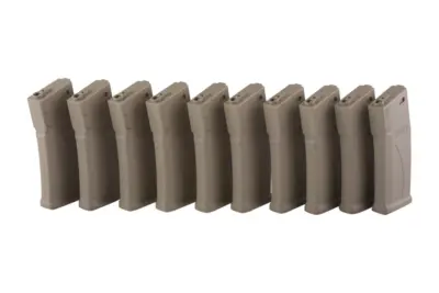 Zestaw 10 magazynków mid-cap 140 kulek do M4/M16 - tan - obrazek 2