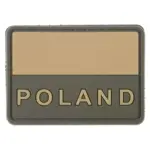 asgbox.pl - Naszywka 3D - Flaga Polski zgaszona z napisem Poland