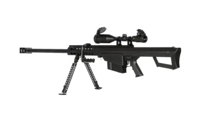 Replika karabinu wyborowego Barret® M82 z Lunetą i dwójnogiem - czarna - obrazek 5