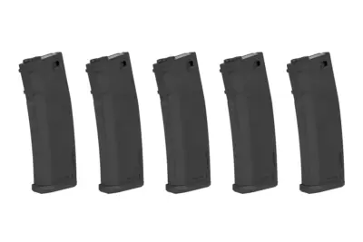 asgbox.pl - Zestaw 5 magazynków S-Mag Mid-Cap na 125 kulek - czarny