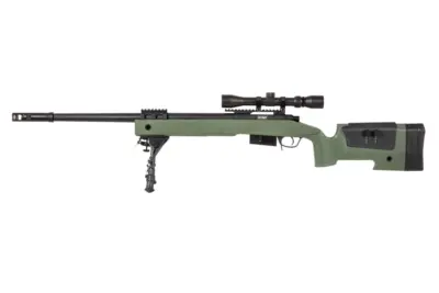 Replika karabinu wyborowego SA-S03 CORE™ High Velocity z lunetą i dwójnogiem - oliwkowa - obrazek 4