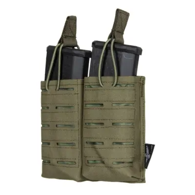 asgbox.pl - Podwójna ładownica Laser-Cut MOLLE na 2 magazynki typu M4/M16 - Ranger Green