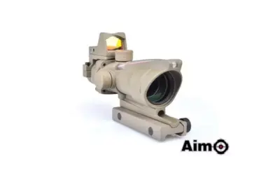 Replika lunety ACOG 4X32C (z podświetleniem światłowodowym i celownikiem RMR) - tan - obrazek 5