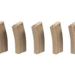 asgbox.pl - Zestaw 5 magazynków mid-cap 100 kulek do M4/M16 - tan