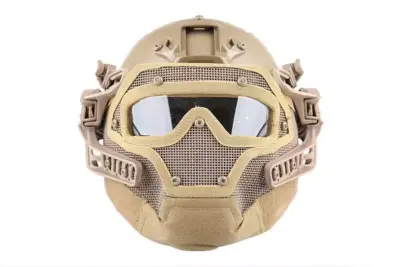 Replika kasku FAST PJ G4 System z osłoną twarzy - Coyote - obrazek 3