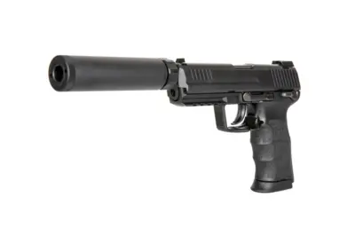 Replika pistoletu TM45 Tactical z tłumikiem - czarna - obrazek 2