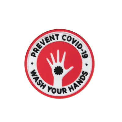 asgbox.pl - Naszywka 3D COVID-19 Wash Your Hands - czerwona