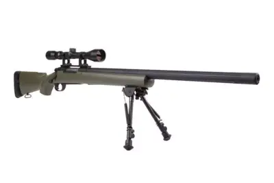 Replika karabinu snajperskiego SW-04J Army z lunetą i dwójnogiem (Upgraded) - oliwkowa - obrazek 5