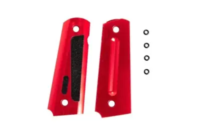 Aluminiowe okładziny chwytu TYPE B do pistoletów typu Colt 1911 - czerwone - obrazek 2