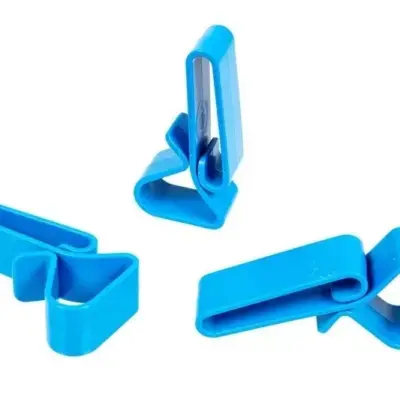 asgbox.pl - Zestaw 3 polimerowych klamer do oporządzenia - niebieski
