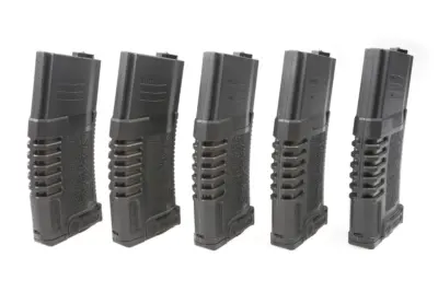 asgbox.pl - Zestaw 5 magazynków mid-cap PMG 140 kulek do do replik typu M4/M16 - czarny