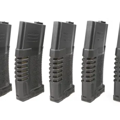 asgbox.pl - Zestaw 5 magazynków mid-cap PMG 140 kulek do do replik typu M4/M16 - czarny