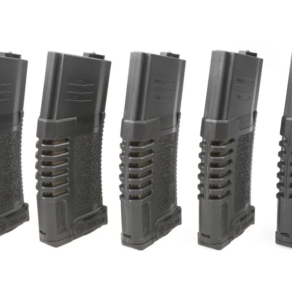 asgbox.pl - Zestaw 5 magazynków mid-cap PMG 140 kulek do do replik typu M4/M16 - czarny