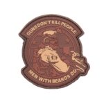 3D PVC GUNS DON'T KILL PEOPLE Patch - Brown