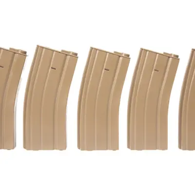 Alternative view of Zestaw 5 magazynków mid-cap 100 kulek do M4/M16 - tan