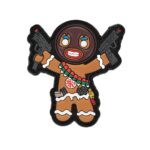 3D PVC Patch GINGERBREAD MAN (70 × 55 mm) – Brown
