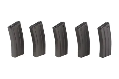 asgbox.pl - Zestaw 5 magazynków real-cap 30 kulek do M4/M16 - szary