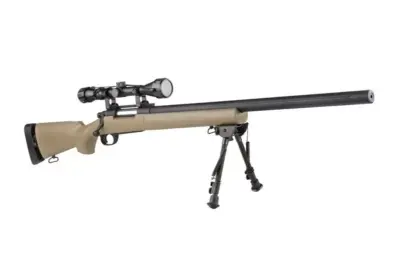 Replika karabinu snajperskiego SW-04J Army (z lunetą i dwójnogiem) - tan - obrazek 2