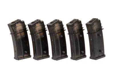 asgbox.pl - Zestaw 5 magazynków hi-cap na 300 kulek do replik G36
