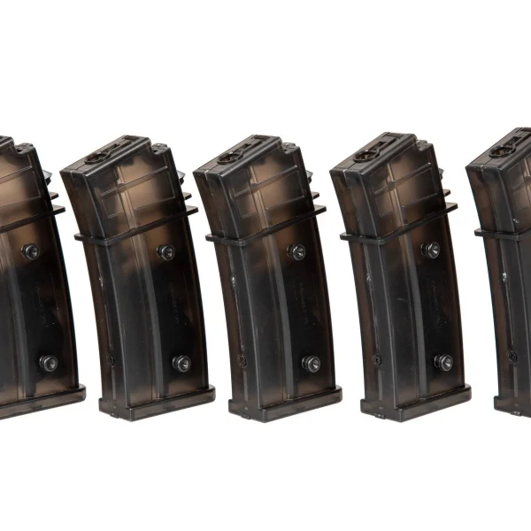asgbox.pl - Zestaw 5 magazynków hi-cap na 300 kulek do replik G36